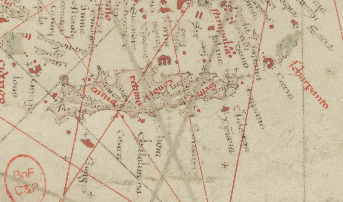 1400-1499 Fragment d'une carte marine de la mer Méditerranée et d'une partie de la mer Noire 14...jpg
